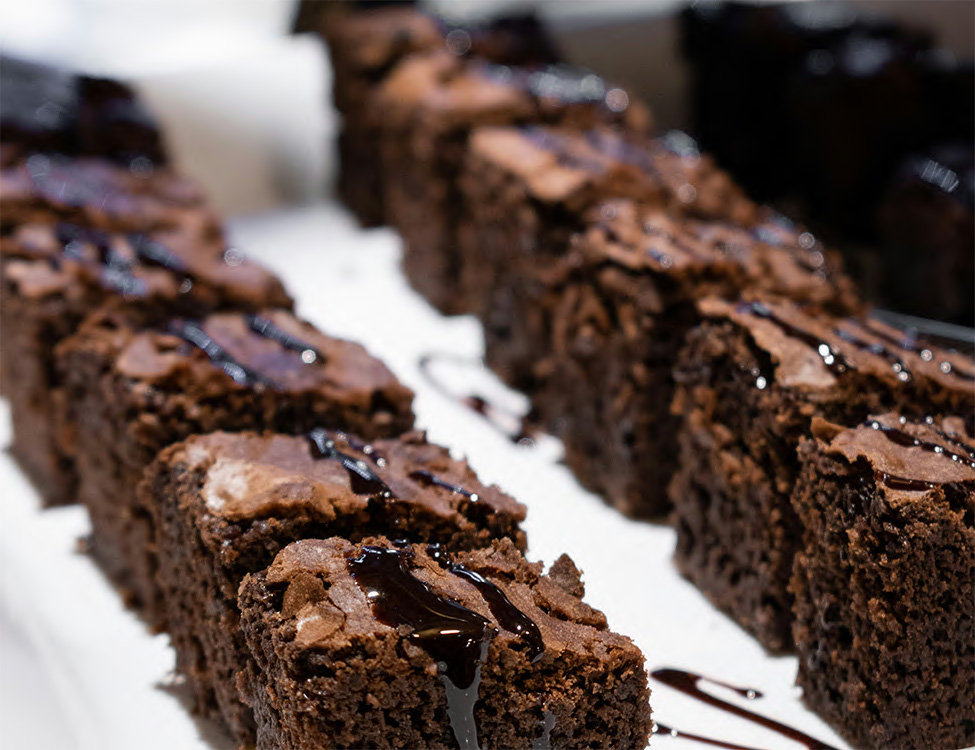 Delicious brownies freshly baked